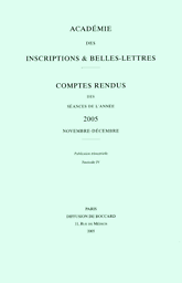 Comptes-rendus des séances de l'Académie des Inscriptions et Belles-Lettres