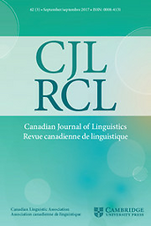Canadian Journal of Linguistics = Revue canadienne de linguistique