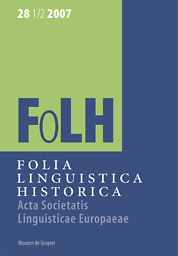 Folia linguistica : Acta Societatis Linguisticae Europaeae