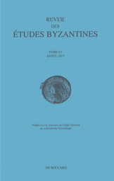 Revue des études byzantines