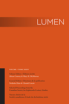 Lumen : Selected Proceedings from the Canadian Society for Eighteenth-Century Studies = Lumen : travaux choisis de la Société canadienne d'étude du dix-huitième siècle