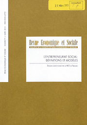 Revue Economique et Sociale : bulletin de la Société d'Etudes Economiques et Sociales