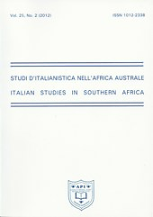 Italian Studies in Southern Africa = Studi d'Italianistica nell'Africa Australe