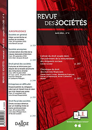 Revue des sociétés, Journal des sociétés