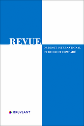 Revue de droit international et de droit comparé