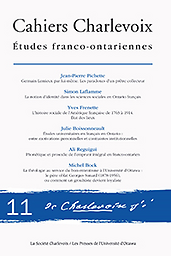 Cahiers Charlevoix : Etudes franco-ontariennes