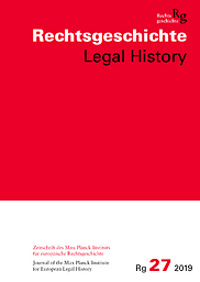 Rechtsgeschichte  : Zeitschrift des Max-Planck-Instituts für europäische Rechtsgeschichte