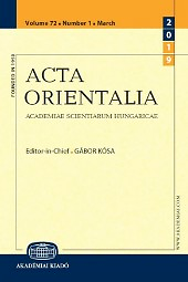 Acta orientalia Academiae Scientiarum Hungaricae