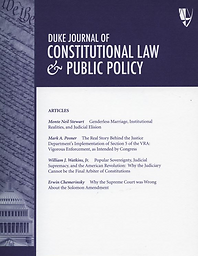 Duke journal of constitutional law & public policy