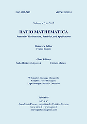 Ratio Mathematica - Journal of Mathematics, Statistics, and Application