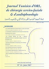 Journal Tunisien d'ORL et de Chirurgie Cervico-Faciale