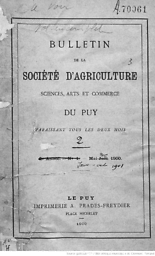 Bulletin de la Société d'agriculture, sciences, arts et commerce du Puy