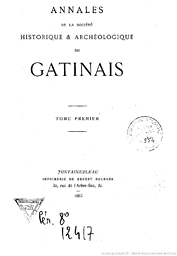 Annales de la Société historique et archéologique du Gatinais
