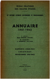 Annuaire - Ecole pratique des hautes études. 4e section, Sciences historiques et philologiques