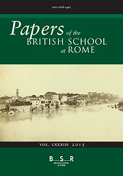 Papers of the British School at Rome
