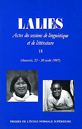 Actes de la Session de linguistique ( LALIES )