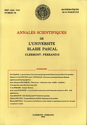 Annales de la Faculté des sciences de l'Université de Clermont. Mathématiques