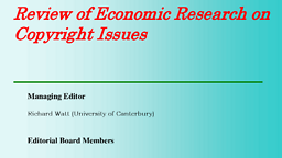 Review of the economic research on copyright issues