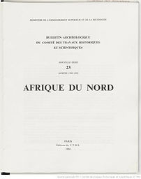 Bulletin archéologique du Comité des travaux historiques et scientifiques.Fasc. B, Afrique du Nord