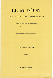 Muséon : journal of oriental studies = revue d'études orientales