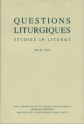 Questions liturgiques = Studies in liturgy