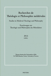 Recherches de théologie et philosophie médiévales
