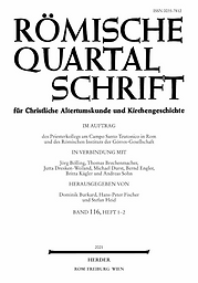 Römische Quartalschrift für christliche Altertumskunde und Kirchengeschichte