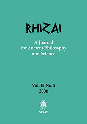 Rhizai : a Journal for Ancient Philosophy and Science