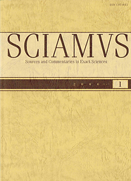 SCIAMVS. Sources and Studies in Classical, Chinese, Indian, Japanese, Arabic and MedieVal exact Sciences