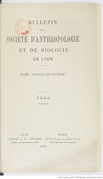 Bulletin de la Société d'anthropologie et de biologie de Lyon