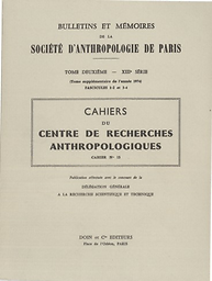 Cahiers du Centre de recherches anthropologiques