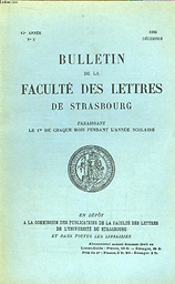 Bulletin de la Faculté des lettres de Strasbourg