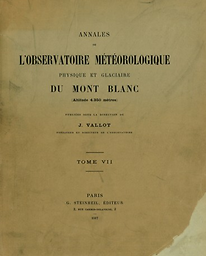 Annales de l'Observatoire météorologique physique et glaciaire du Mont-Blanc