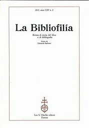 Bibliofilia  : rivista dell'arte antica