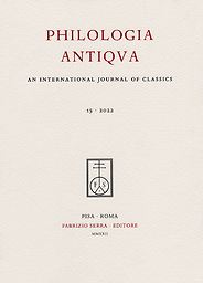 Philologia antiqua : an international journal of classics