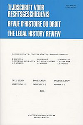 Tijdschrift voor rechtsgeschiedenis = Revue d'histoire du droit = The Legal history review