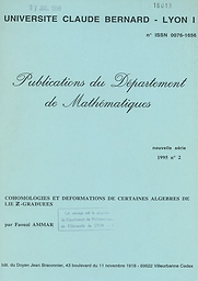 Publications du Département de mathématiques (Lyon)
