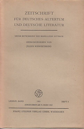 Anzeiger für deutsches Altertum und deutsche Literatur