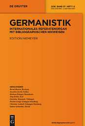 Germanistik: Internationales Referatenorgan mit bibliographischen Hinweisen