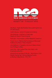 New German critique : an interdisciplinary journal of German studies