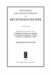 Zeitschrift der Savigny-Stiftung für Rechtsgeschichte. Romanistische Abtheilung
