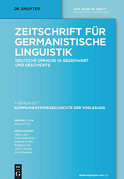 ZGL : Zeitschrift für germanistische Linguistik