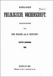 Philologische Wochenschrift (1921)