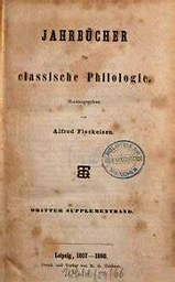 Jahrbücher für Classische Philologie. Supplementband