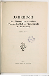 Jahrbuch der Elsass-Lothringischen wissenschaftlichen Gesellschaft zu Strassburg