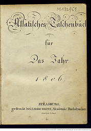 Alsatisches Taschenbuch für das Jahr 1806 [-1808]