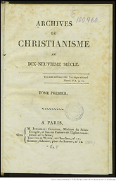 Archives du Christianisme au XIXe siècle