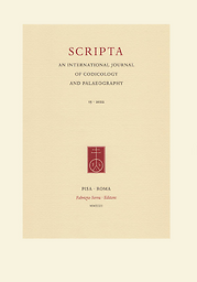 Scripta : an international journal of codicology and palaeography