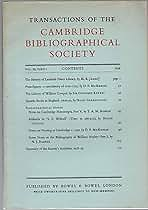 Transactions of the Cambridge Bibliographical Society