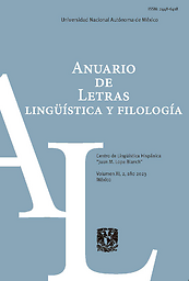 Anuario de letras. Lingüística y filología